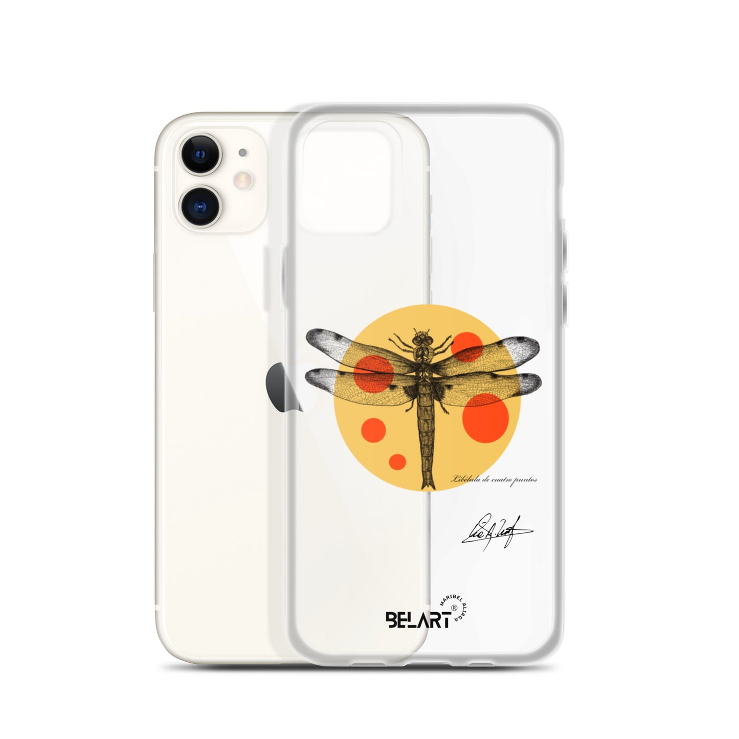 Funda transparente para iPhone® Libélula De Cuatro Puntos