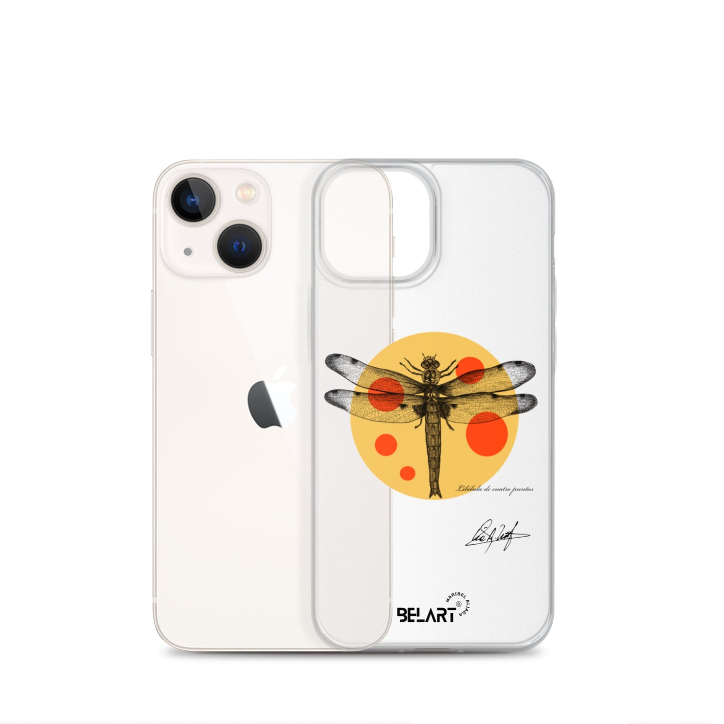 Funda transparente para iPhone® Libélula De Cuatro Puntos