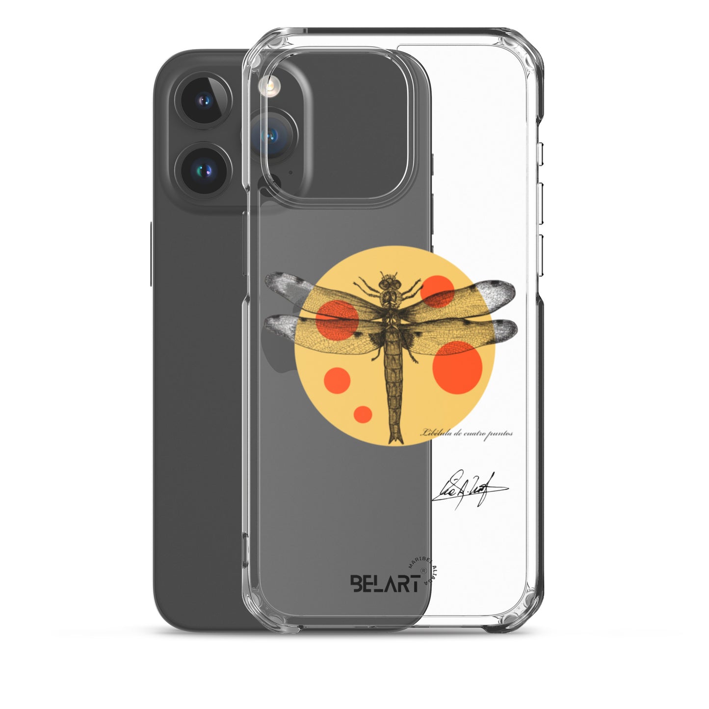 Funda transparente para iPhone® Libélula De Cuatro Puntos