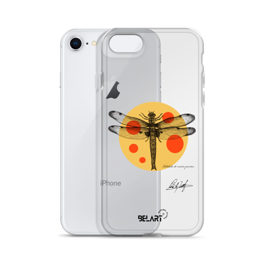 Funda transparente para iPhone® Libélula De Cuatro Puntos