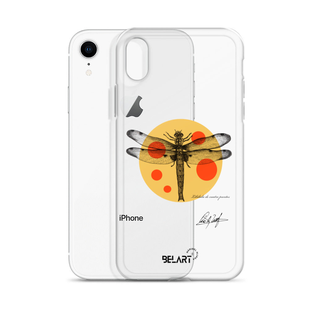 Funda transparente para iPhone® Libélula De Cuatro Puntos